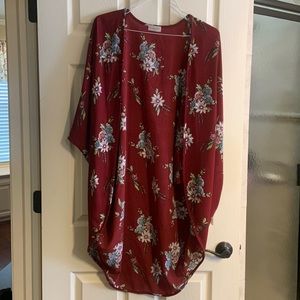 Maroon floral tunic